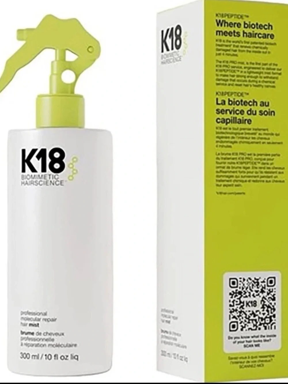 K18 Professional Molecular Repair Hair Mist – 300 mL / 10 oz – Pro Size